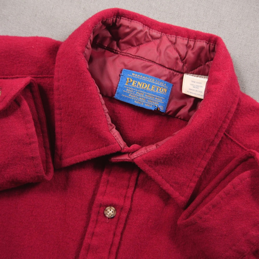 Vintage USA Pendleton Wool Men Shirt XL Red Cabin Skate Retro College Coastal